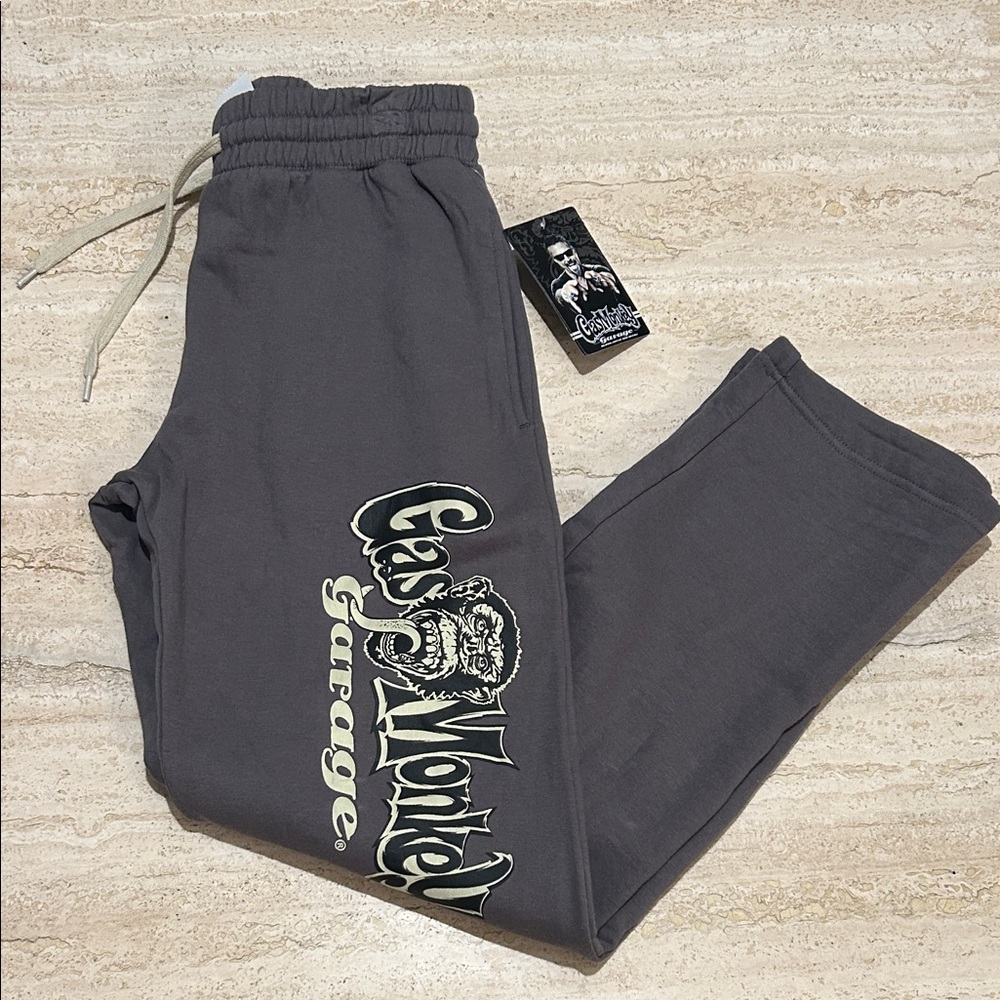 NEW 🆕 Gas Monkey Garage Grey Graphic Jogging Sweatpants size S